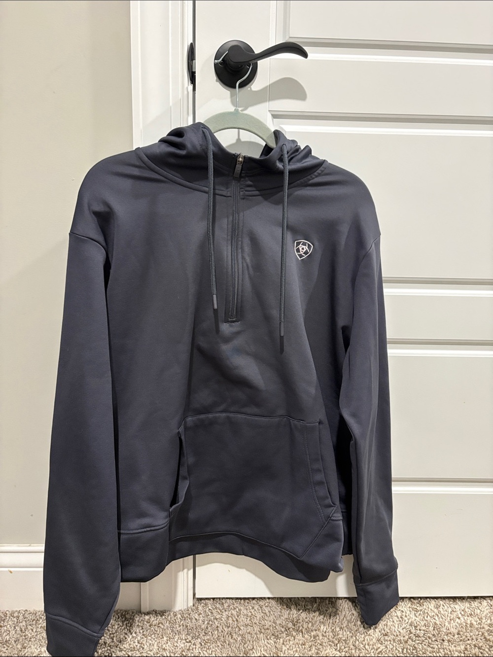 Ariat Navy Performance Hoodie with Zip and Hood